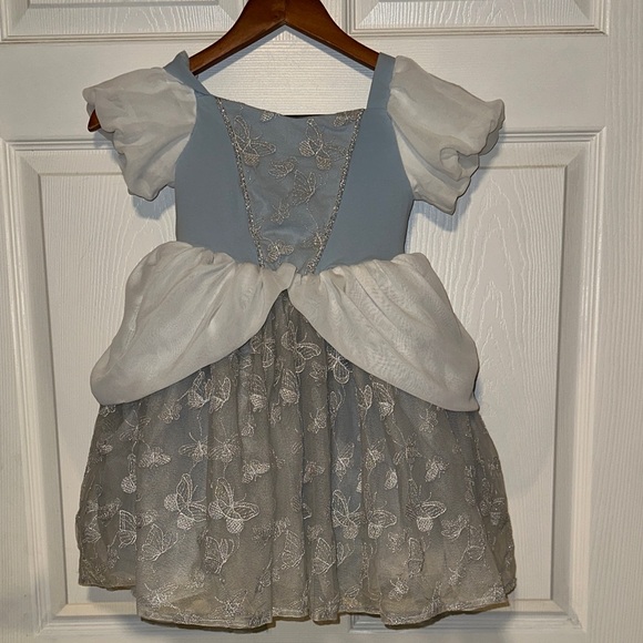 Charming Butterfly Kids Dress in Blue and White enchanted ball - Picture 2 of 5